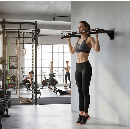 Barra de Dominadas Multifunción Ajustable para Pared – Entrenamiento de Espalda, Brazos y Abdomen