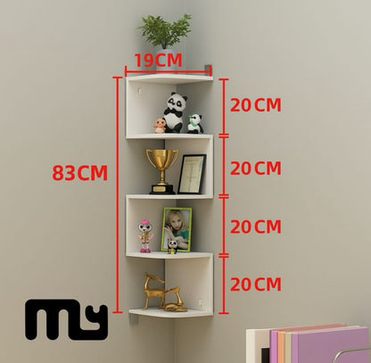 ESTANTERÍA ESQUINERA DE PARED
BLANCA 5 NIVELES