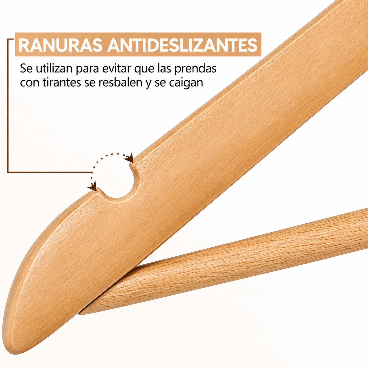 Perchas de Madera 15 Uds con Gancho Metálico