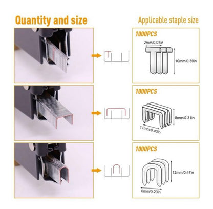 GRAPADORA MANUAL RESISTENTE 3 EN 1 CON 600 GRAPAS
