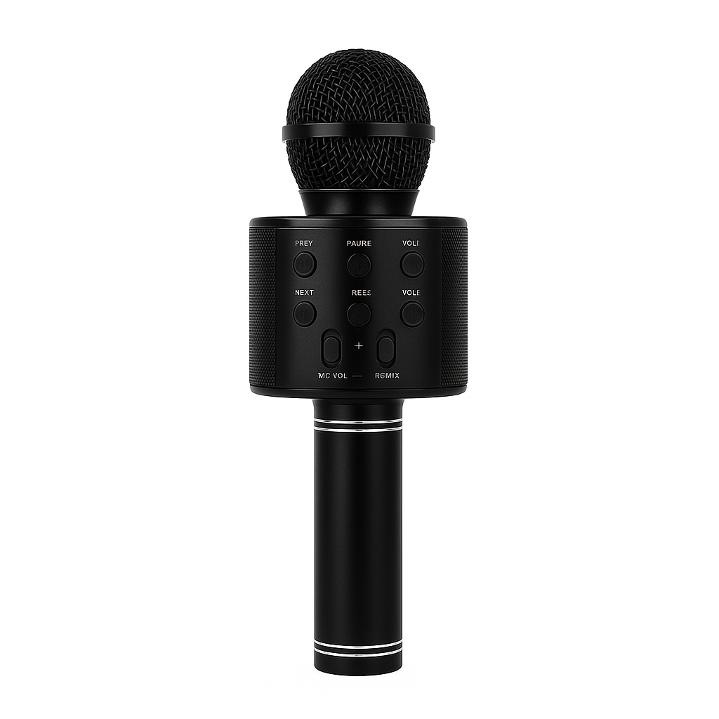 Micrófono karaoke inalámbrico Bluetooth con altavoz integrado, sonido estéreo potente, función eco, grabación, luces LED, compatible con móvil, PC y tablet, ideal para fiestas, niños y adultos.