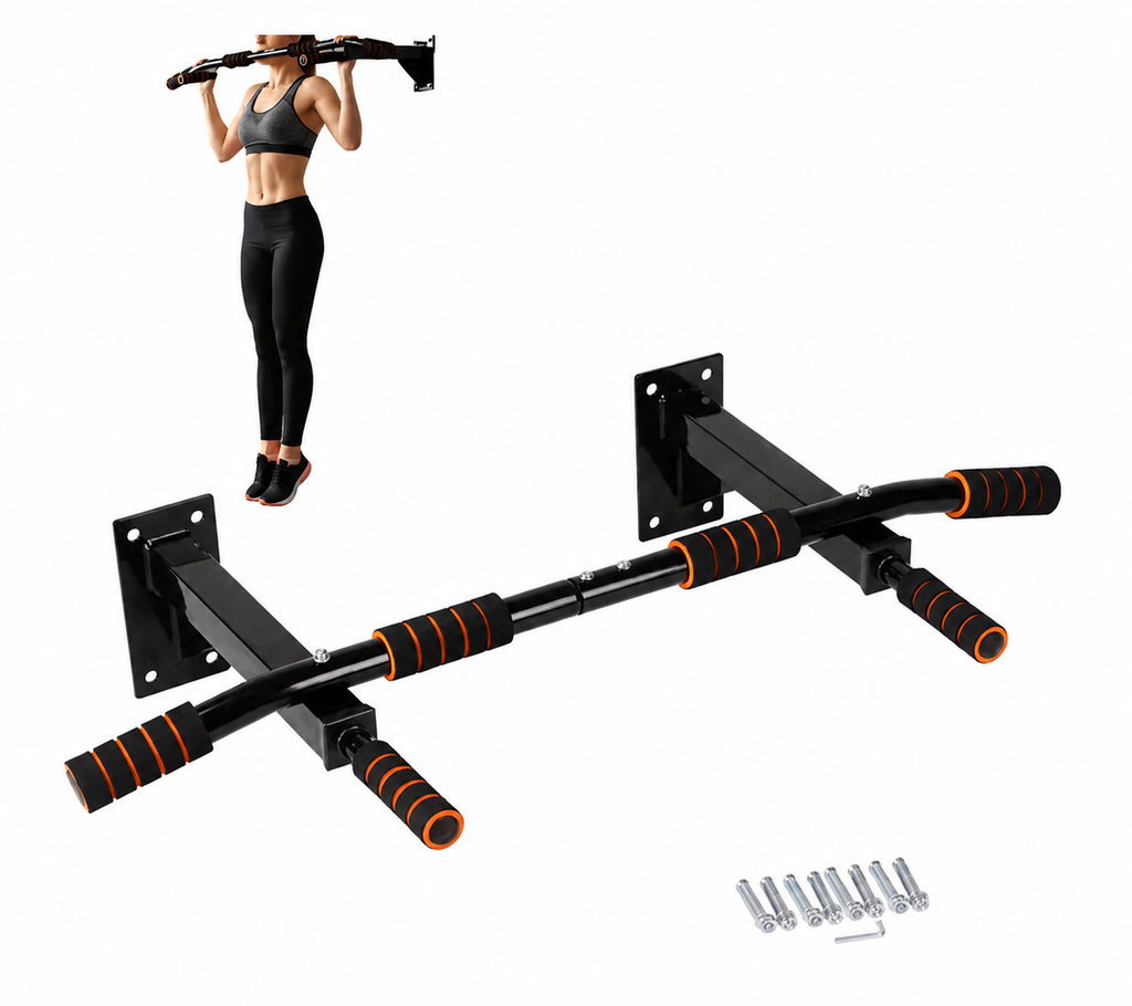 Barra de Dominadas Multifunción Ajustable para Pared – Entrenamiento de Espalda, Brazos y Abdomen