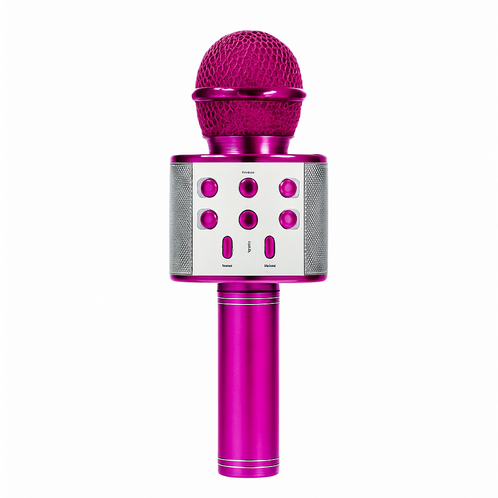 Micrófono karaoke inalámbrico Bluetooth con altavoz integrado, sonido estéreo potente, función eco, grabación, luces LED, compatible con móvil, PC y tablet, ideal para fiestas, niños y adultos.
