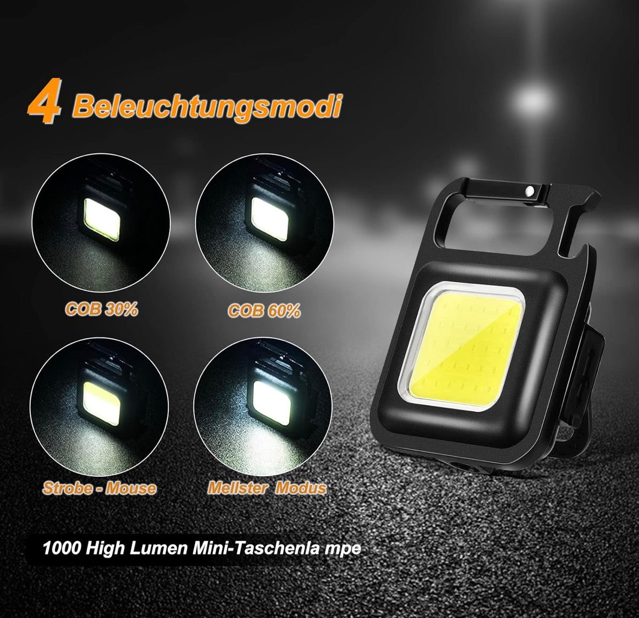 Mini luz de inspección, 1000 Luces de Trabajo de liuming, Luces de Taller led, Luces mecánicas magnéticas, Luces de Trabajo portátiles, 4 Modos de luz para Senderismo de Mantenimiento de automóviles