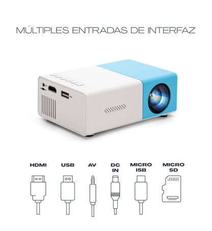 PROYECTOR LED HD PORTÁTIL CON CONTROL REMOTO