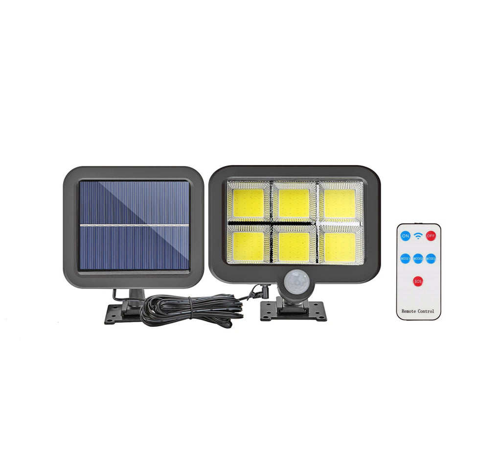 Lámpara Solar de Pared SL-F120,  sistema de iluminación exterior con mando