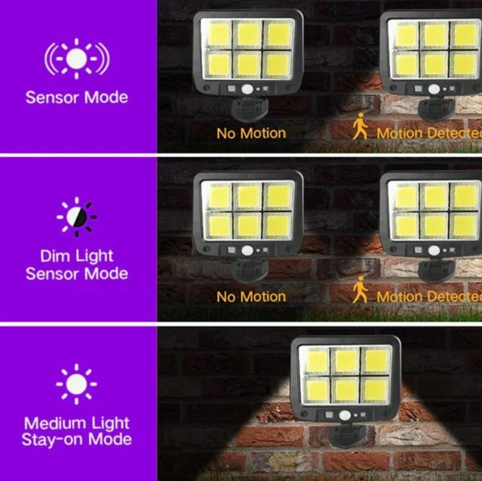 Lámpara Solar de Pared SL-F120,  sistema de iluminación exterior con mando