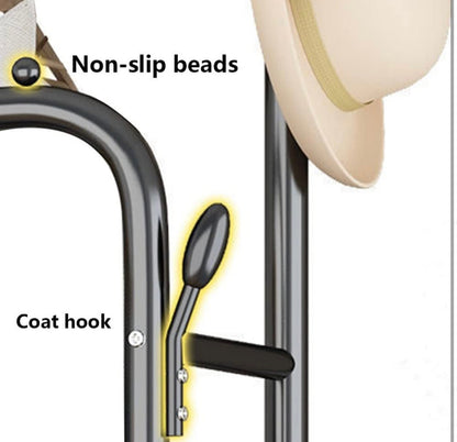 PERCHERO DE ROPA METÁLICO CON RUEDAS Y ALMACENAJE