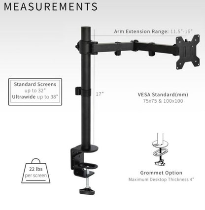 SOPORTE PARA MONITOR DE 10 A 32
PULGADAS BRAZO ARTICULADO