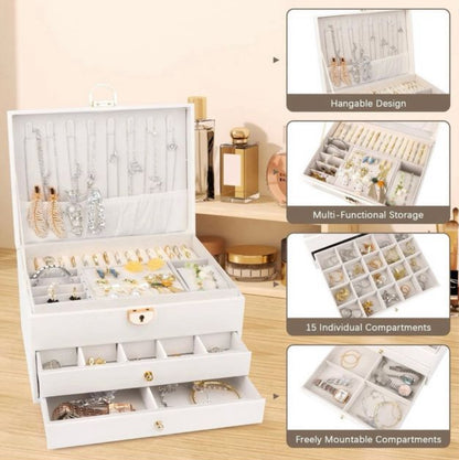 Joyero blanco - organizador de joyas - NUEVO