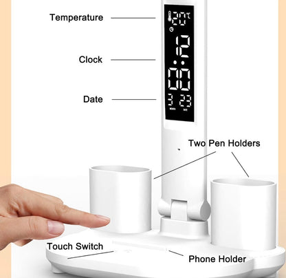 LÁMPARA DE ESCRITORIO
MUNTIFUNCIONAL CON RELOJ DIGITAL Y ORGANIZADOR