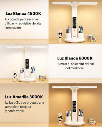 LÁMPARA DE ESCRITORIO
MUNTIFUNCIONAL CON RELOJ DIGITAL Y ORGANIZADOR