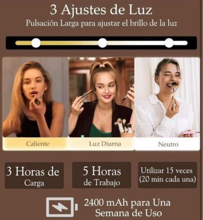 MALETÍN DE MAQUILLAJE CON ESPEJO LED PORTÁTIL