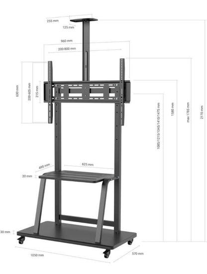 SOPORTE TV DE PIE 32-70 PULGADAS ESTANTE INTEGRADO Y ALTURA AJUSTABLE