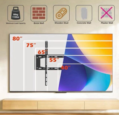 SOPORTE TV DE PARED FIJO DE 40 A 80 PULGADAS