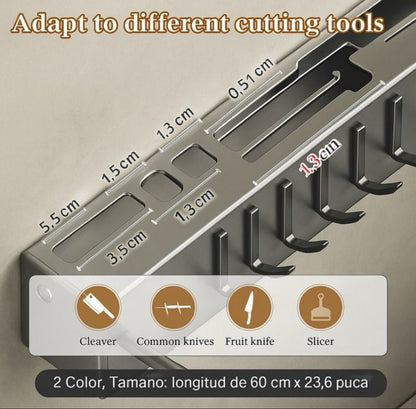 ESTANTE DE COCINA CON GANCHOS Y PORTA UTENSILIOS