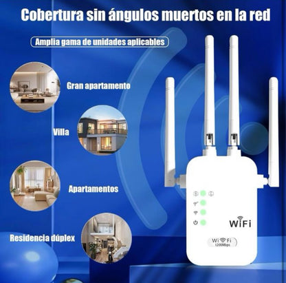 AMPLIFICADOR DE SEÑAL WIFI 1200 MBPS ALTA POTENCIA