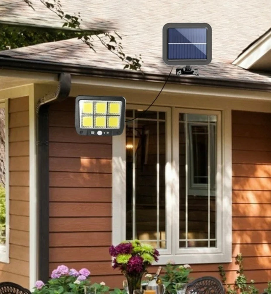 Lámpara Solar de Pared SL-F120,  sistema de iluminación exterior con mando