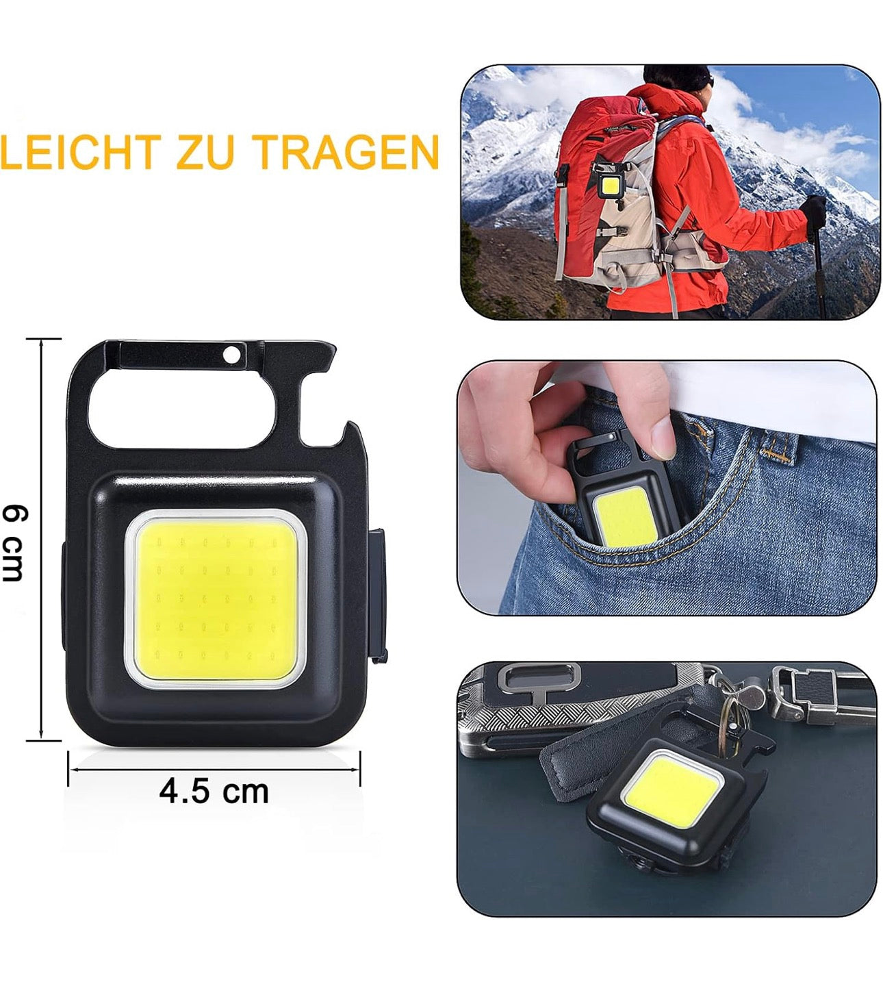 Mini luz de inspección, 1000 Luces de Trabajo de liuming, Luces de Taller led, Luces mecánicas magnéticas, Luces de Trabajo portátiles, 4 Modos de luz para Senderismo de Mantenimiento de automóviles