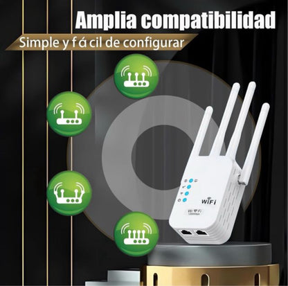 AMPLIFICADOR DE SEÑAL WIFI 1200 MBPS ALTA POTENCIA