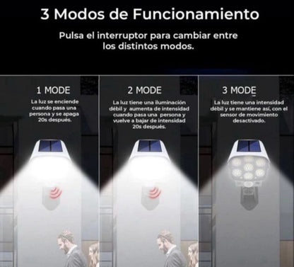 LÁMPARA SOLAR CÁMARA FALSA LED CON MANDO
