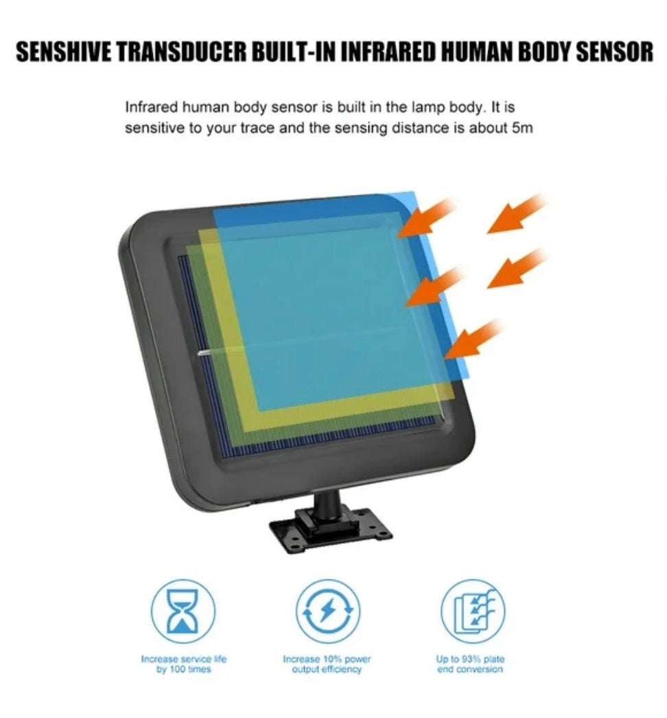 Lámpara Solar de Pared SL-F120,  sistema de iluminación exterior con mando