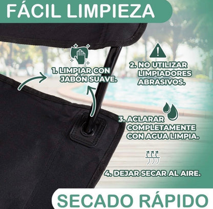 SILLA PLEGABLE PORTÁTIL CON BOLSA DE TRANSPORTE RESISTENTE