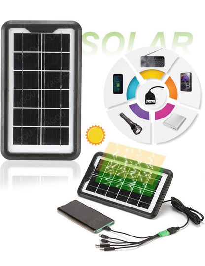 KIT DE SISTEMA DE ILUMINACIÓN PORTÁTIL CON BOMBILLAS Y PLACA SOLAR