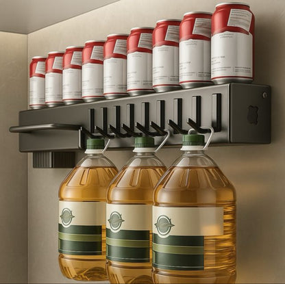 ESTANTE DE COCINA CON GANCHOS Y PORTA UTENSILIOS