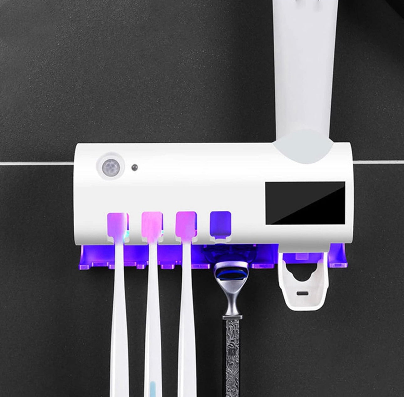 SOPORTE Y ESTERILIZADOR DE CEPILLOS DE DIENTES CON LUZ UV