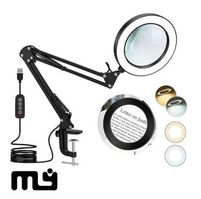 LÁMPARA CON LUPA LED 3 TONOS Y BRAZO ARTICULADO