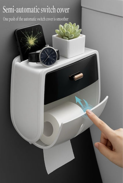 PORTAROLLOS DE BAÑO CON CAJÓN Y SOPORTE SUPERIOR