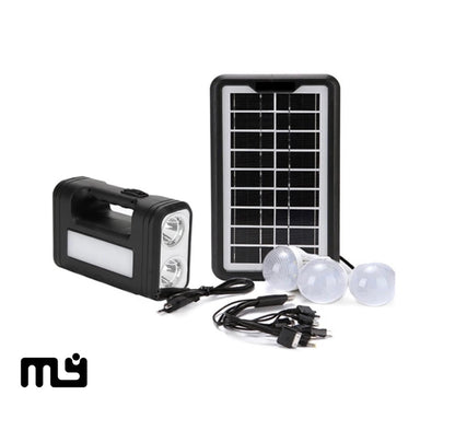 KIT DE SISTEMA DE ILUMINACIÓN PORTÁTIL CON BOMBILLAS Y PLACA SOLAR