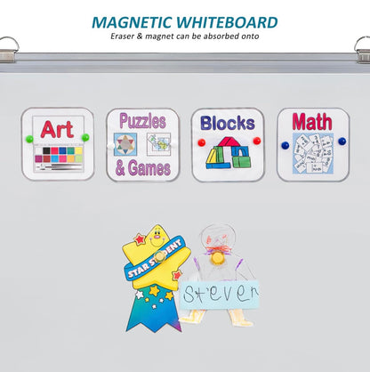 PIZARRA MAGNÉTICA BLANCA 90x60 CM MARCO ALUMINIO