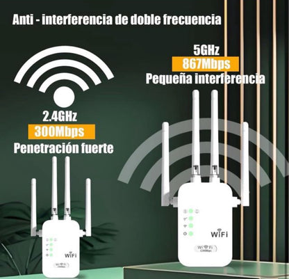 AMPLIFICADOR DE SEÑAL WIFI 1200 MBPS ALTA POTENCIA