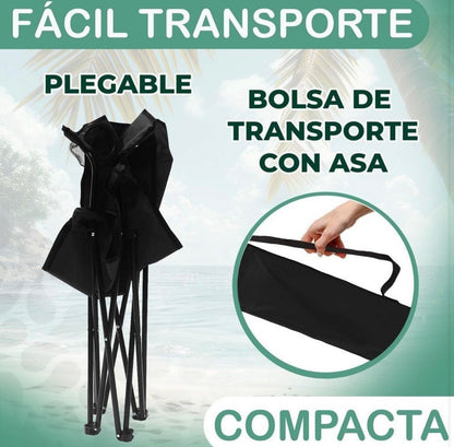 SILLA PLEGABLE PORTÁTIL CON BOLSA DE TRANSPORTE RESISTENTE
