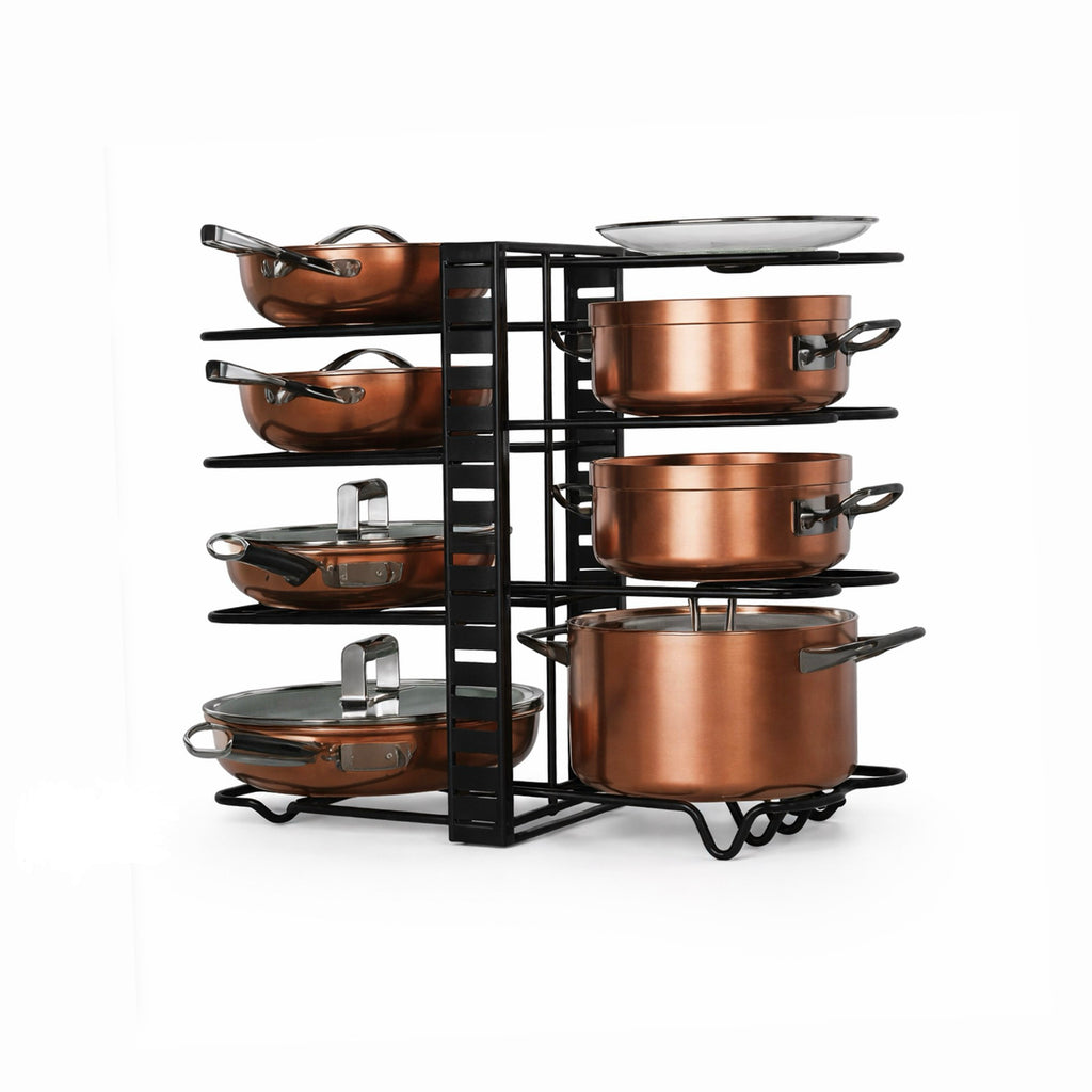 Organizador ajustable de ollas y sartenes con dimensiones 48x20.5x38 cm. Accesorios de cocina.