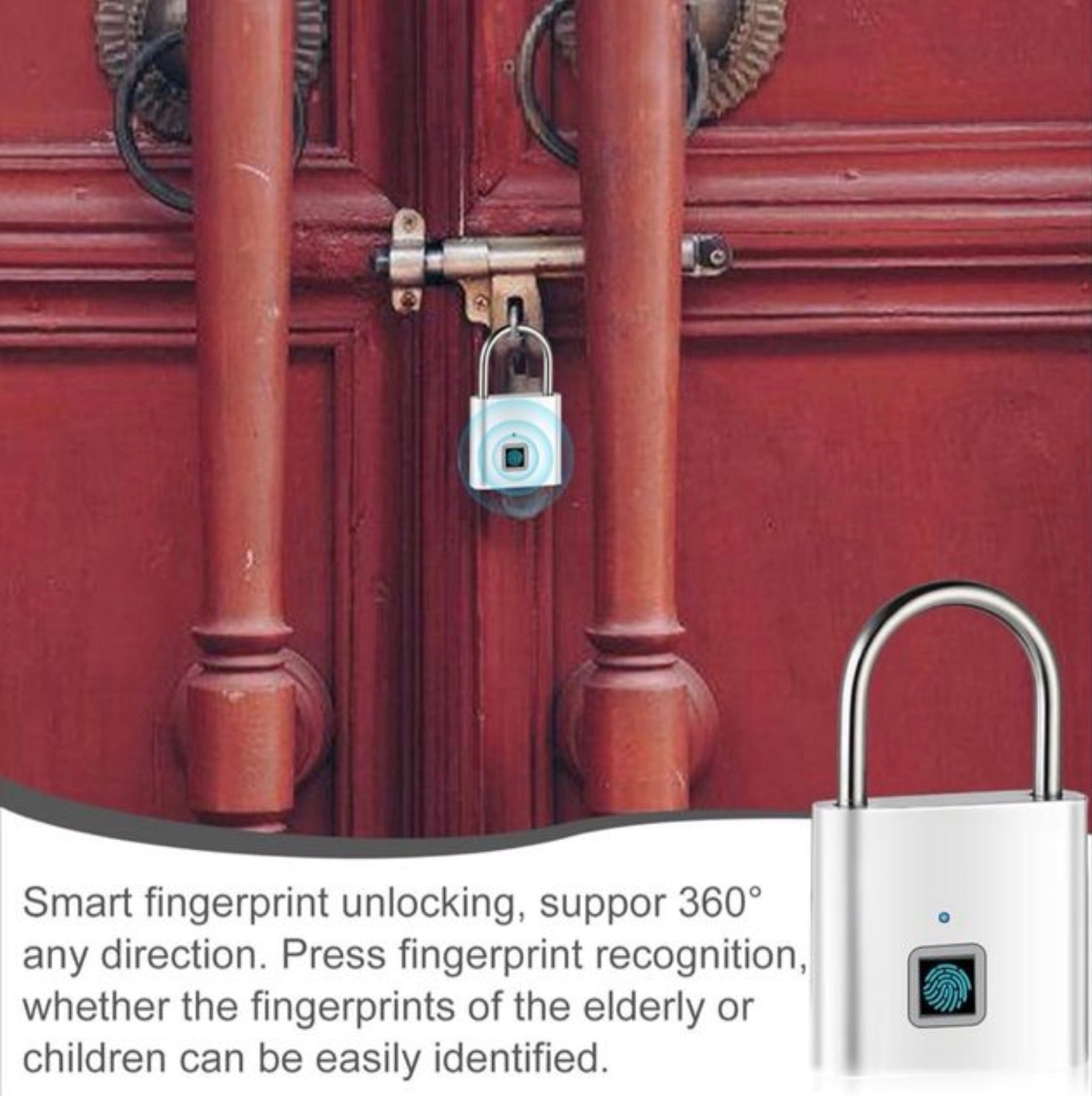 Candado inteligente con sensor de huella digital. Nuevo