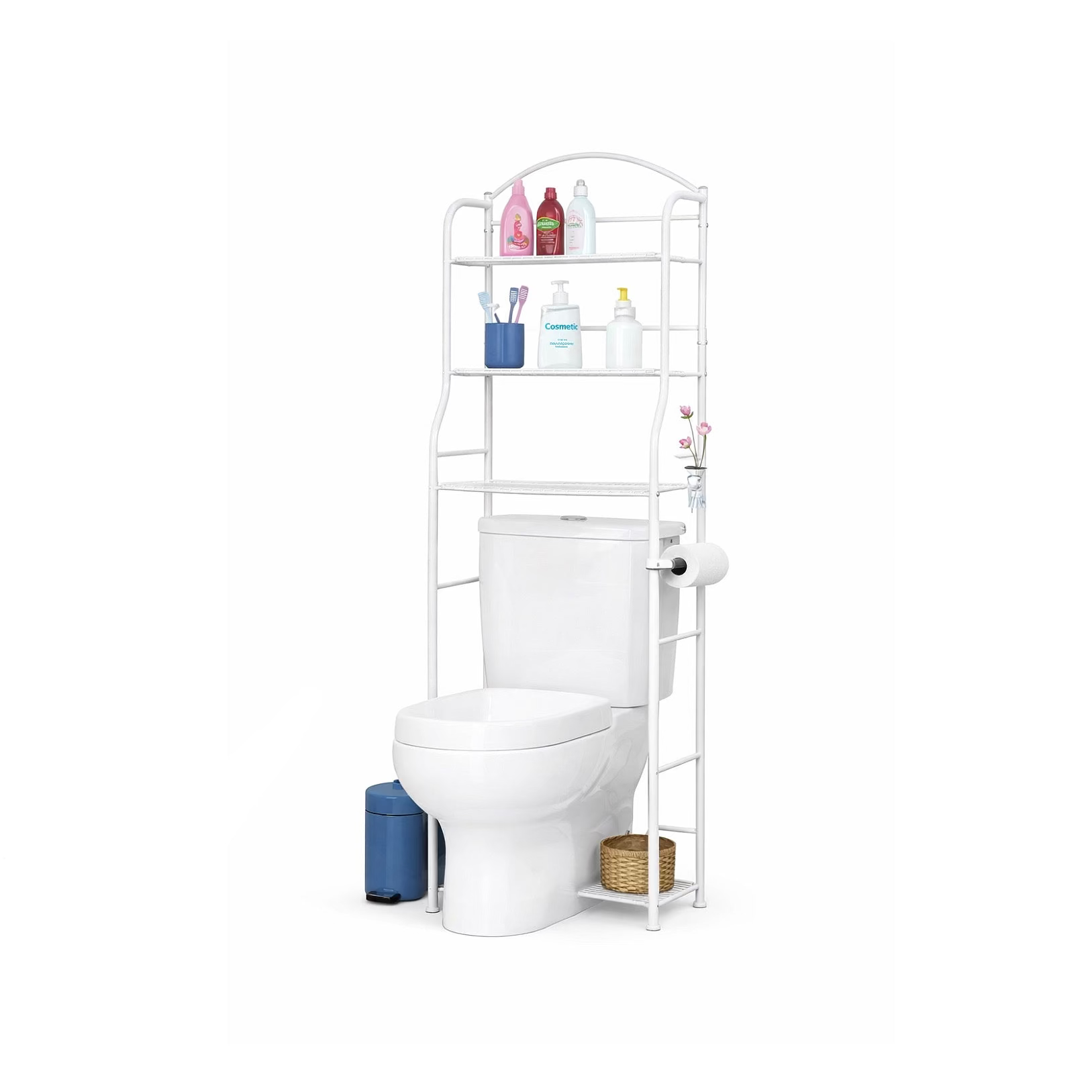 Estantería Baño Blanca. Mueble organizador de baño diseñado para colocarse sobre el inodoro o la lavador. Nuevo