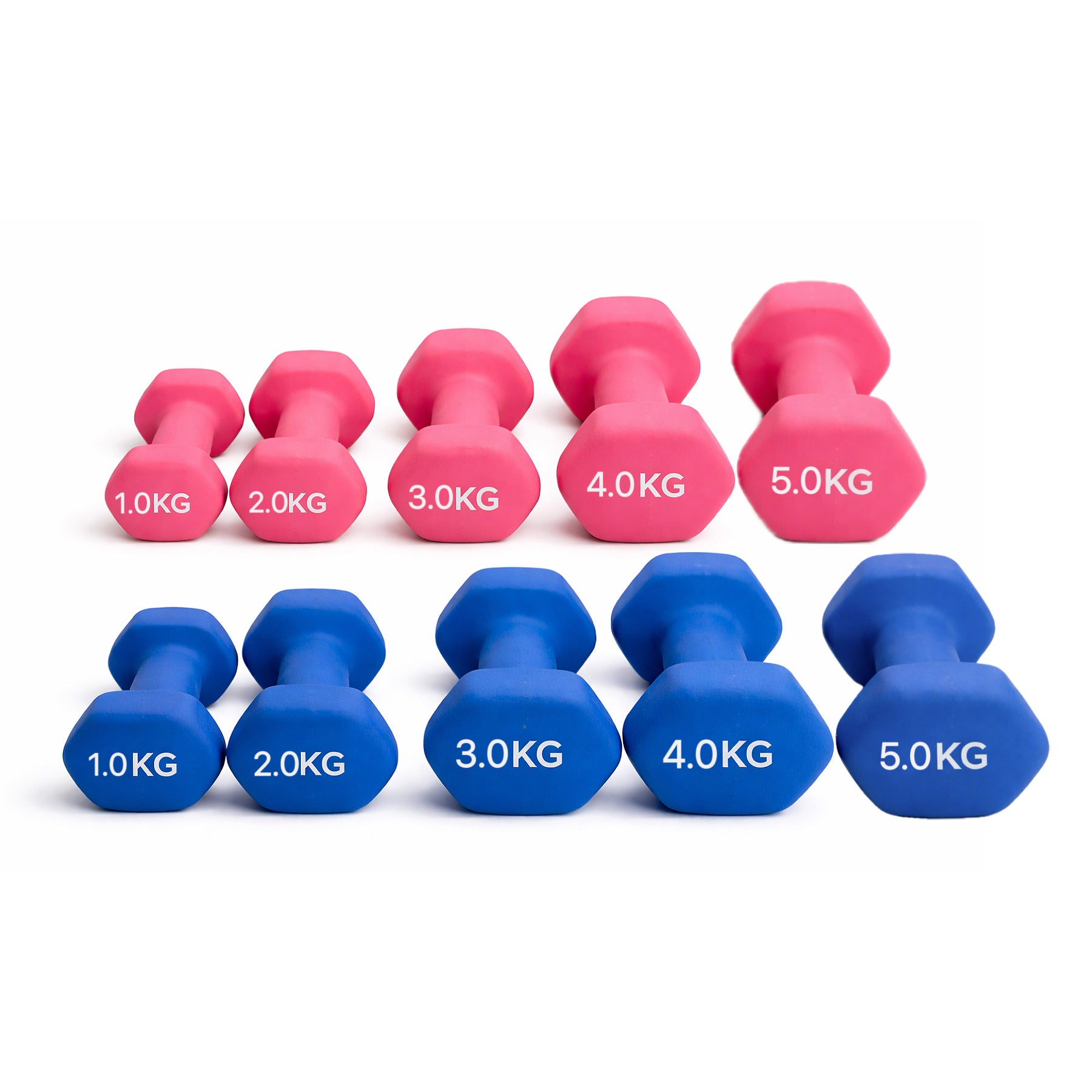 Juego Mancuernas Neopreno para mujer. Par de mancuernas hexagonales para el entrenamiento de fuerza, fitness, yoga y pilates.